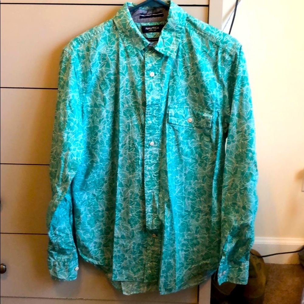 Tropical Long Sleeve Polo Button Down